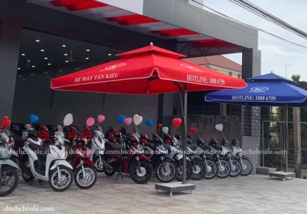 Sản xuất dù lệch tâm cho toàn bộ hệ thống cửa hàng xe máy Tân Kiều